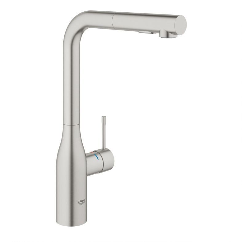 Змішувач для кухні Grohe Accent суперсталь 30432DC0 з висувною лійкою