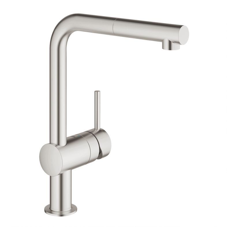 Змішувач для кухні Grohe Vento суперсталь 30436DC0 з висувною лійкою