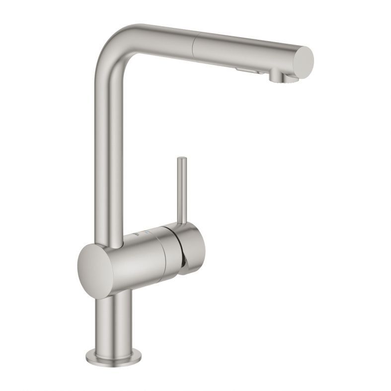 Змішувач для кухні Grohe Vento суперсталь 30437DC0 з висувною лійкою