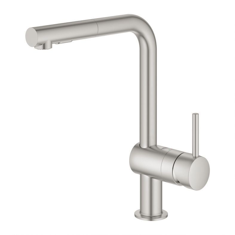 Змішувач для кухні Grohe Vento суперсталь 30437DC0 з висувною лійкою