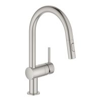 Змішувач для кухні Grohe Vento суперсталь 30438DC0 з висувною лійкою