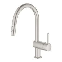 Змішувач для кухні Grohe Vento суперсталь 30438DC0 з висувною лійкою