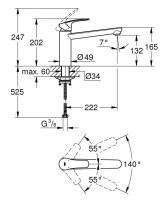 Змішувач для кухні Grohe Eurosmart New чорний матовий 304632430