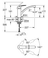 Змішувач для кухні Grohe Via хром 30465000
