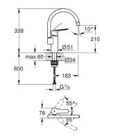 Змішувач для кухні Grohe Start чорний матовий 304692430