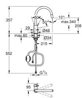 Змішувач для кухні Grohe BauClassic хром 30573000 з висувною лійкою
