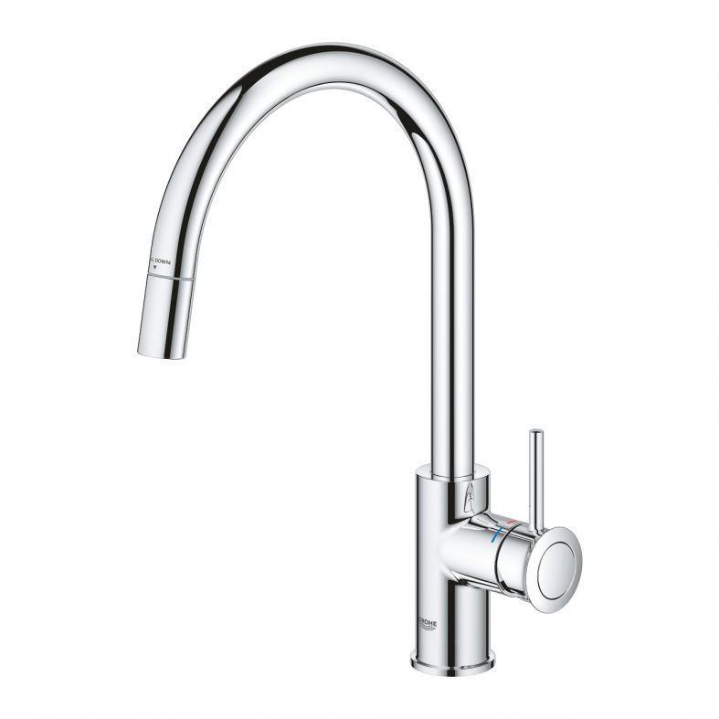 Змішувач для кухні Grohe BauClassic хром 30573000 з висувною лійкою