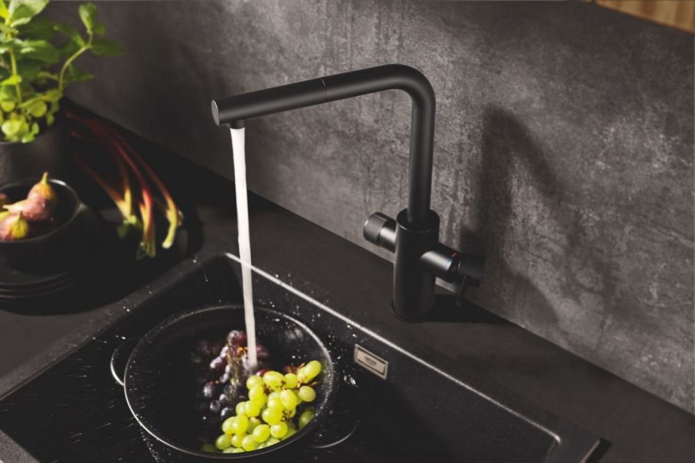 Змішувач для кухні Grohe Minta фантомний чорний 30590KF0 під фільтровану воду