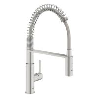 Змішувач для кухні Grohe Via Cosmo суперсталь 30614DC0 з висувною лійкою