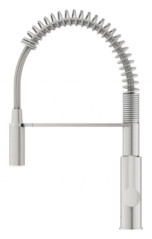 Змішувач для кухні Grohe Via Cosmo суперсталь 30614DC0 з висувною лійкою