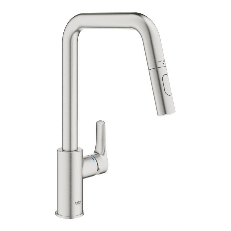 Змішувач для кухні Grohe Eurosmart суперсталь 30619DC0 з висувною лійкою
