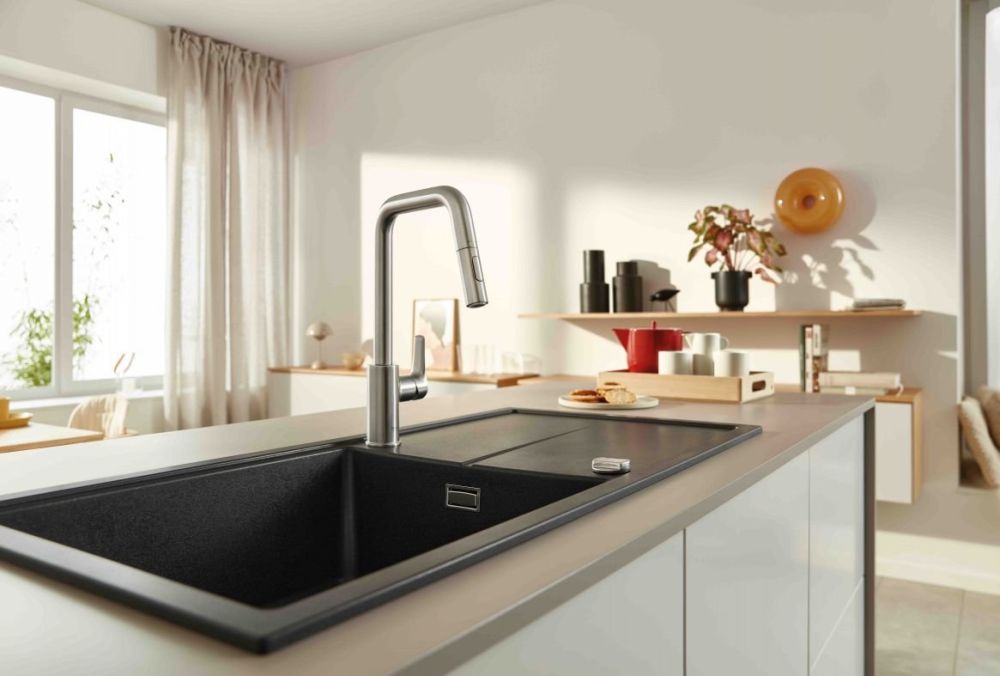 Змішувач для кухні Grohe Eurosmart суперсталь 30619DC0 з висувною лійкою