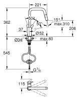 Змішувач для кухні Grohe Start чорний матовий 306312430 з висувною лійкою