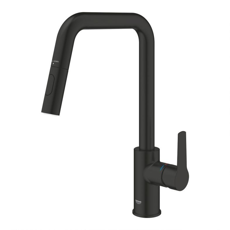 Змішувач для кухні Grohe Start чорний матовий 306312430 з висувною лійкою