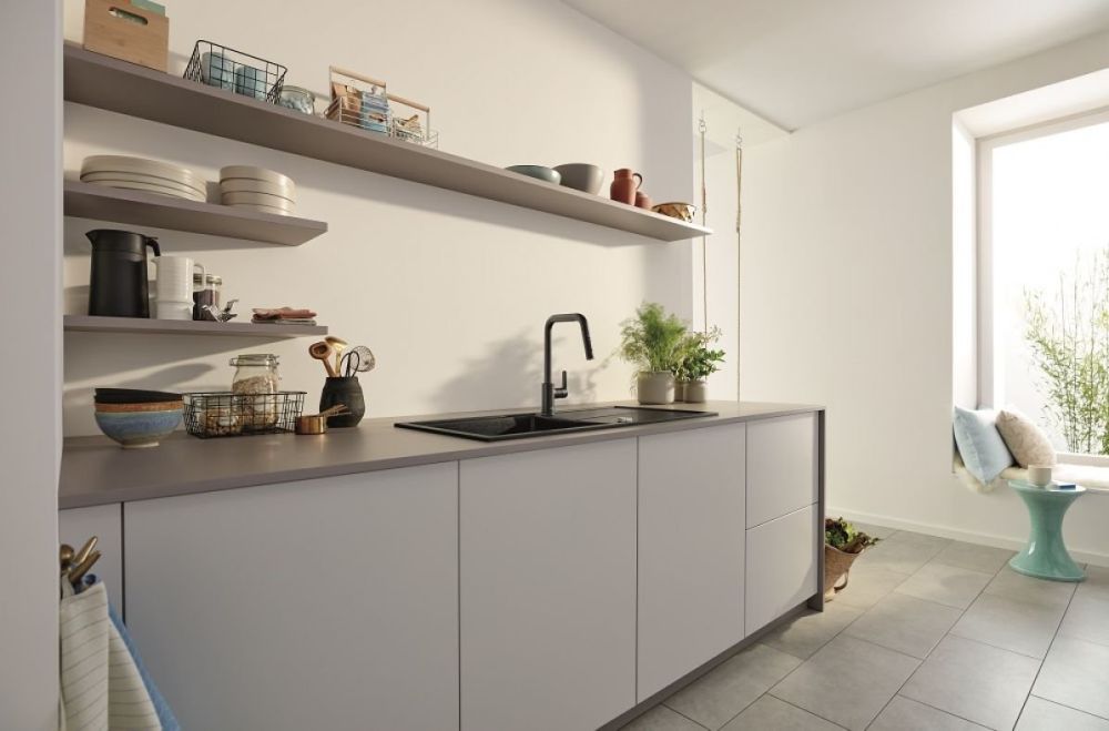 Змішувач для кухні Grohe Start чорний матовий 306312430 з висувною лійкою