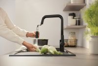 Змішувач для кухні Grohe Start чорний матовий 306312430 з висувною лійкою