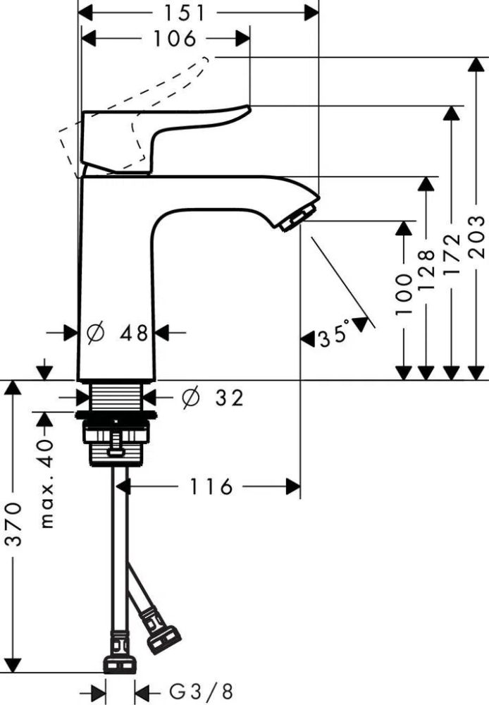 Смеситель для раковины Hansgrohe Metris хром 31084000