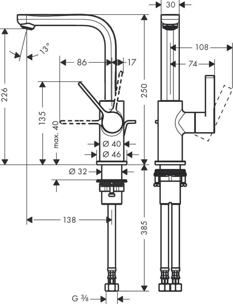 Змішувач для раковини Hansgrohe Metris S хром 31159000