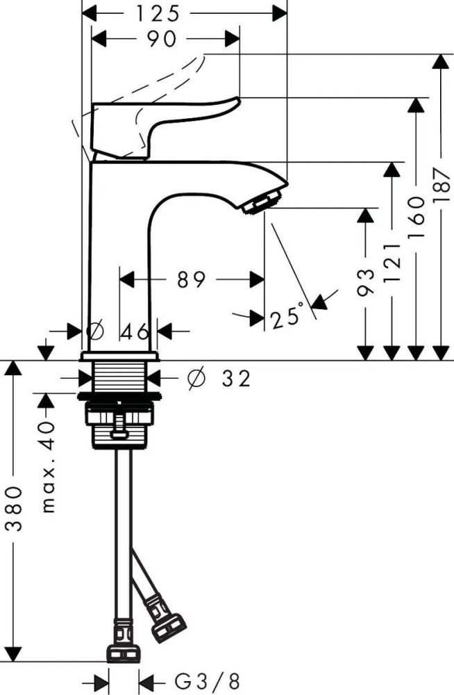 Змішувач для раковини Hansgrohe Metris хром 31186000