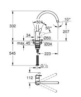 Змішувач для кухні Grohe BauCurve хром 31231001