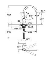 Смеситель для кухни Grohe BauEdge New хром 31233001