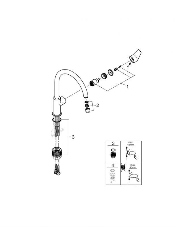 Смеситель для кухни Grohe BauEdge New хром 31233001