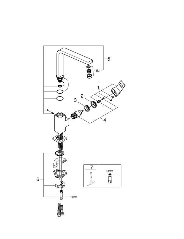 Змішувач для кухні Grohe Eurocube хром 31255000