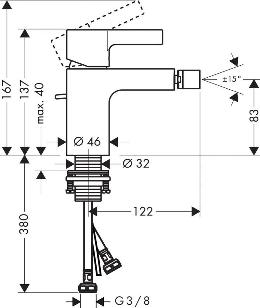 Змішувач для біде Hansgrohe Metris S хром 31261000