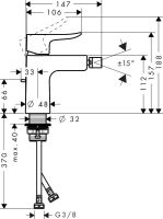 Змішувач для біде Hansgrohe Metris хром 31280000
