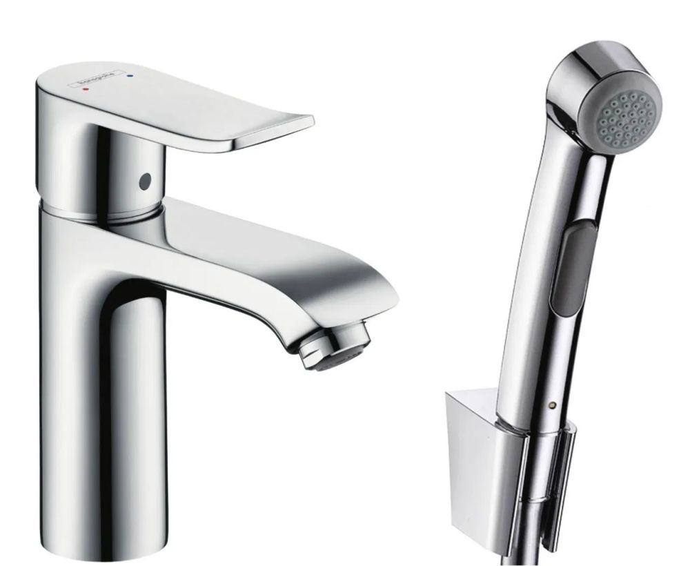 Змішувач для раковини Hansgrohe Metris хром 31285000 з гігієнічним душем