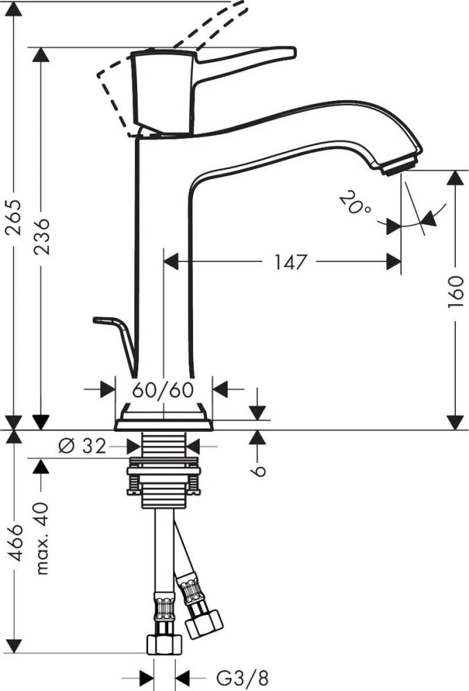 Змішувач для раковини Hansgrohe Metropol Classic хром 31302000