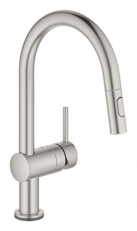 Змішувач для кухні Grohe Minta суперсталь 31358DC2 з висувною лійкою