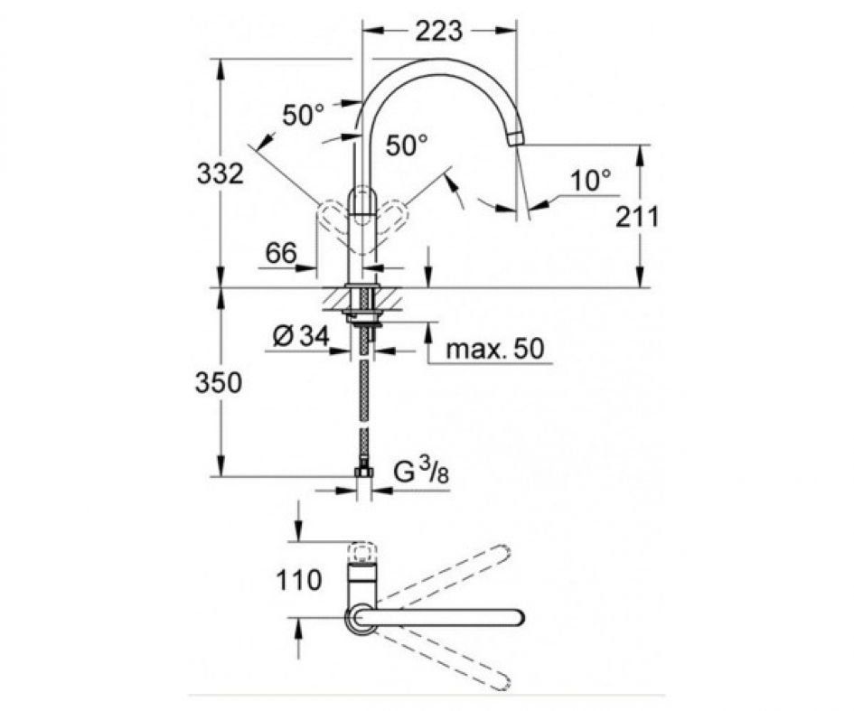 Змішувач для кухні Grohe BauLoop old хром 31368000