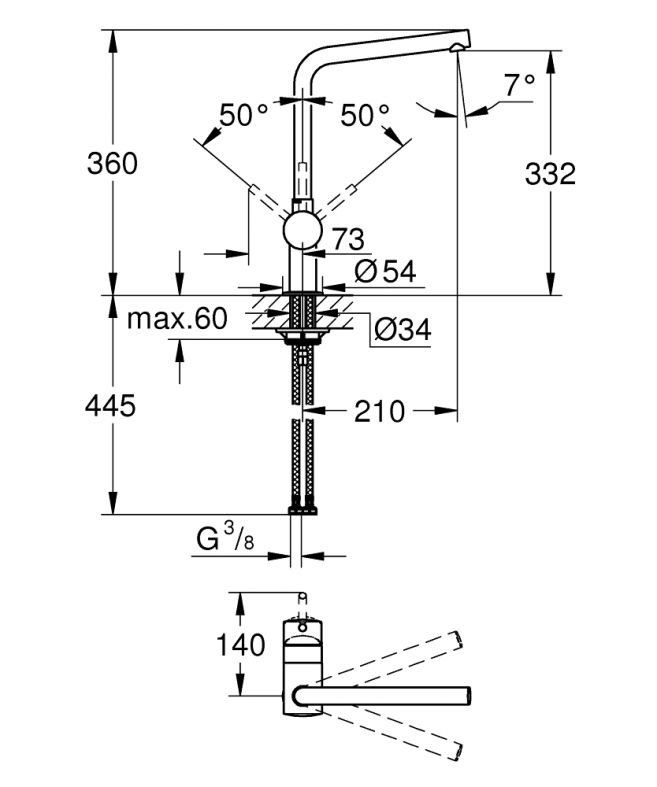 Змішувач для кухні Grohe Minta хром 31375000
