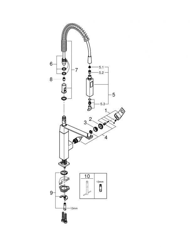 Змішувач для кухні Grohe Eurocube суперсталь 31395DC0
