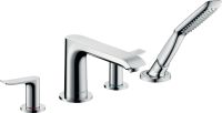Змішувач на борт ванни Hansgrohe Metris хром 31442000 з душовим гарнітуром