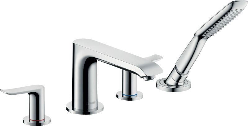 Змішувач на борт ванни Hansgrohe Metris хром 31442000 з душовим гарнітуром
