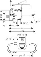 Змішувач для ванни Hansgrohe Metris S хром 31460000