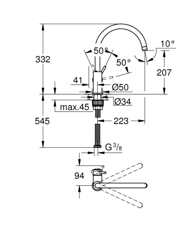 Змішувач для кухні Grohe Start Classic хром 31553001