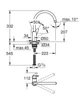 Змішувач для кухні Grohe Start Curve хром 31554001
