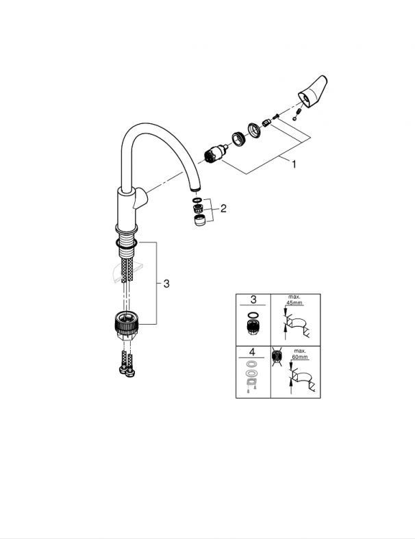 Змішувач для кухні Grohe Start Curve хром 31554001