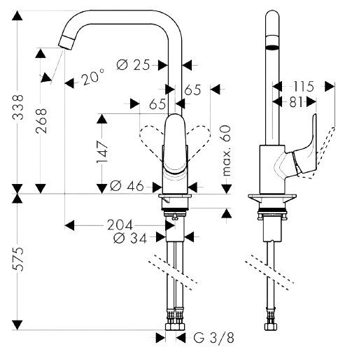 Змішувач для кухні Hansgrohe Focus M41 хром 31820000