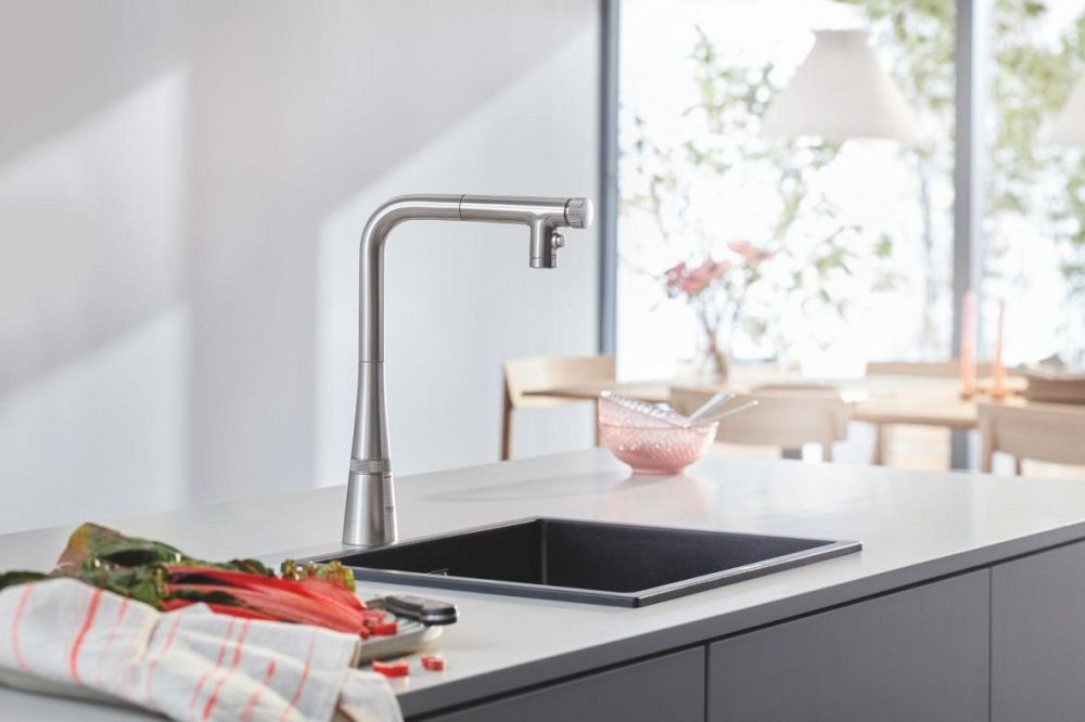 Змішувач для кухні Grohe Scala суперсталь 31888DC0 з висувною лійкою