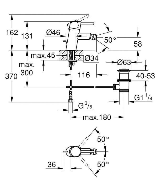 Змішувач для біде Grohe Concetto New хром 32208001