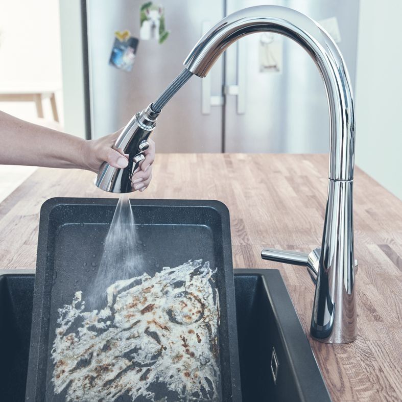 Змішувач для кухні Grohe Zedra хром 32294002 з висувною лійкою