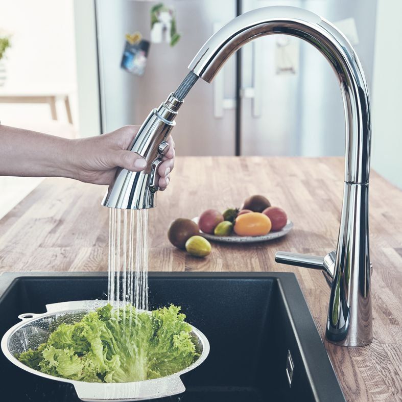Змішувач для кухні Grohe Zedra хром 32294002 з висувною лійкою