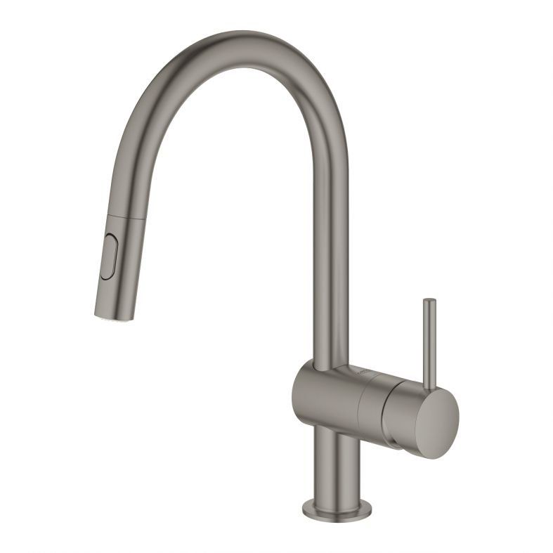 Змішувач для кухні Grohe Minta графіт темний матовий 32321AL2 з висувною лійкою