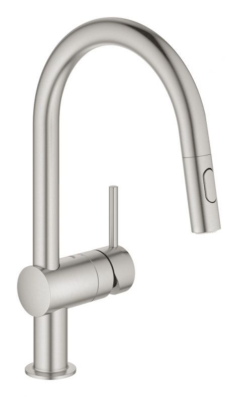 Змішувач для кухні Grohe Minta суперсталь 32321DC2 з висувною лійкою