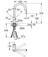Смеситель для кухни Grohe Minta суперсталь 32321DC2 с выдвижной лейкой