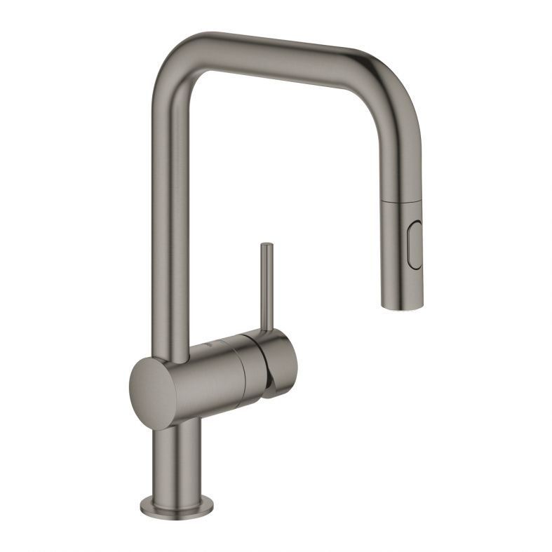 Змішувач для кухні Grohe Minta графіт темний матовий 32322AL2 з висувною лійкою